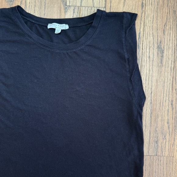 Final Touch Women’s Washed Black Slub Muscle Tank Top Size Small - Picture 3 of 9